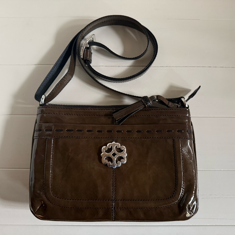 Brighton Brown Crossbody Bag with Silver Detail